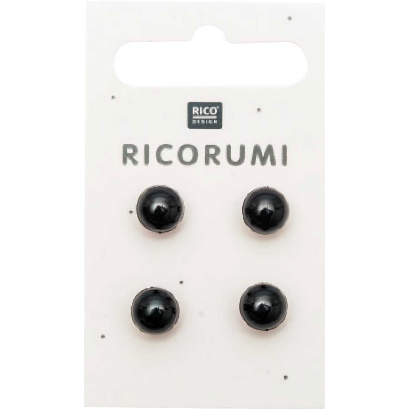 Eye Button with Bezel : Brown / Black 8.5mm set of 4