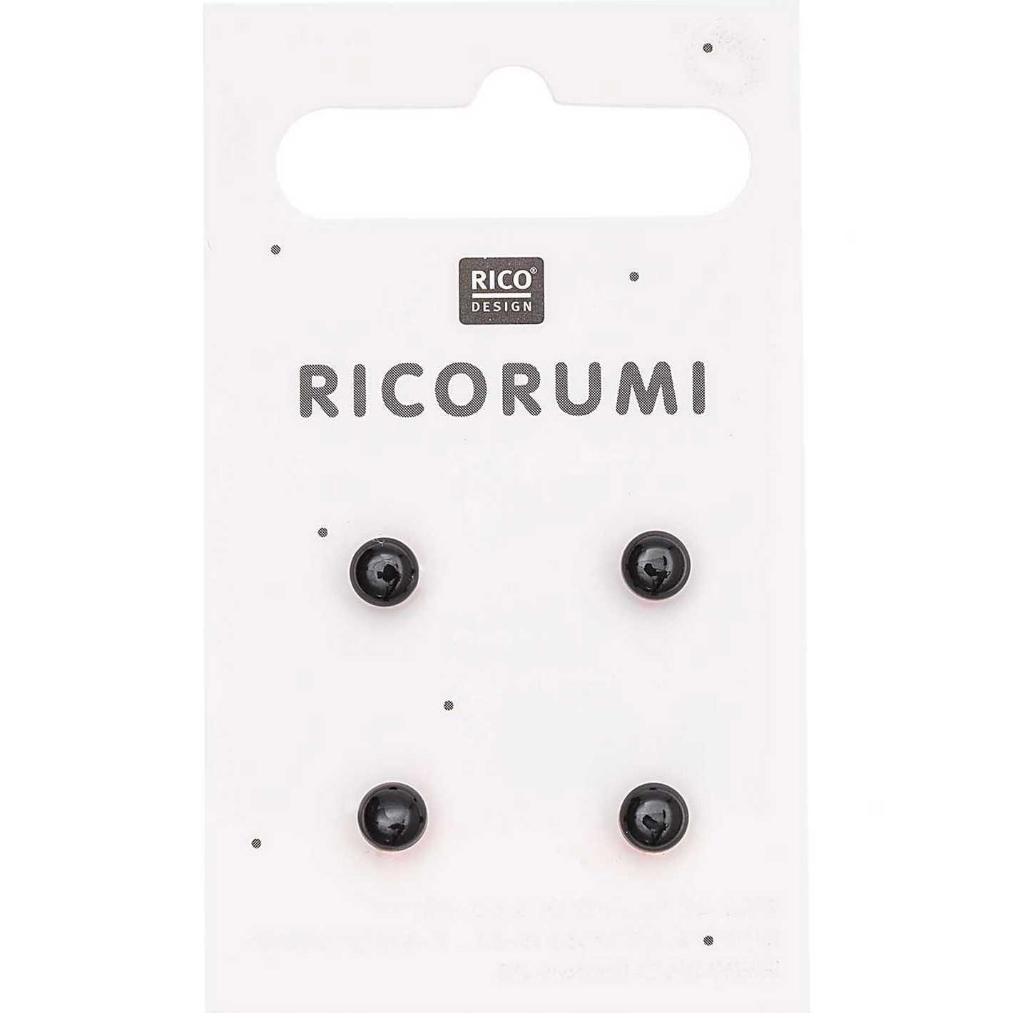 Eye Button with Bezel : Brown / Black 5mm set of 4