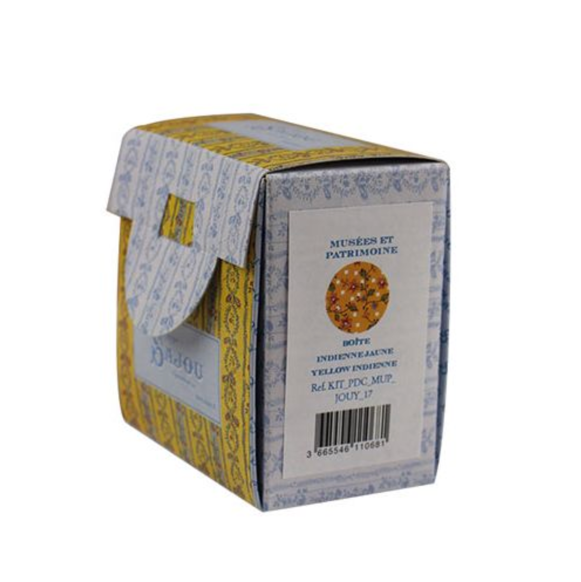 Sajou Round Box Cross Stitch Kit : Yellow Indienne