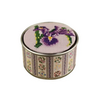 Sajou Round Box Cross Stitch Kit : Iris