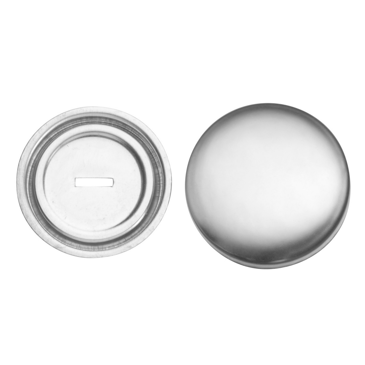 Buttons to Cover : Steel : Silver : 22mm : 5 Pieces