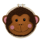 Punch Needle Kit : Yarn and Hoop : Monkey