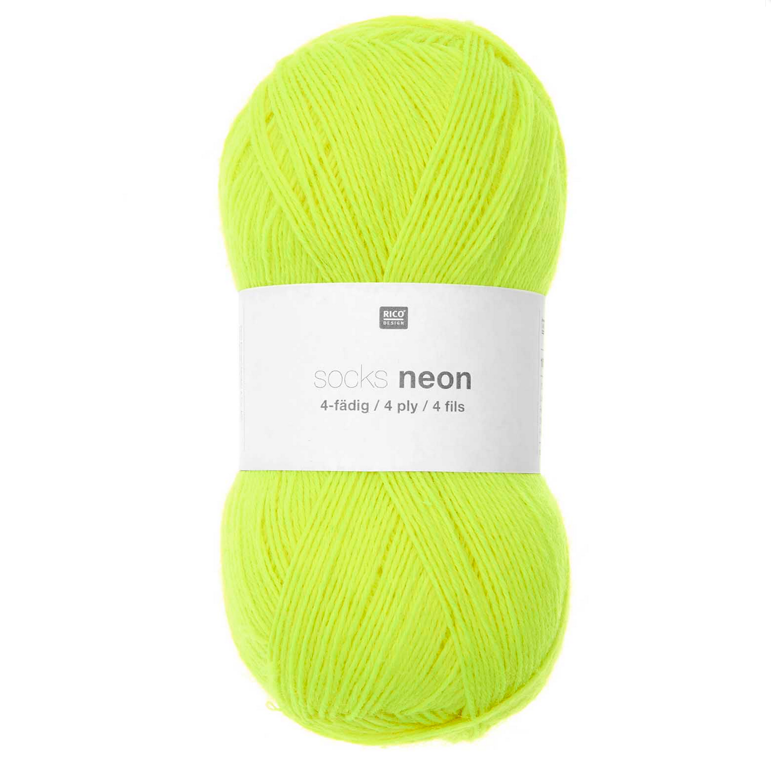 Neon 4 ply Sock Yarn : Neon Yellow (D)