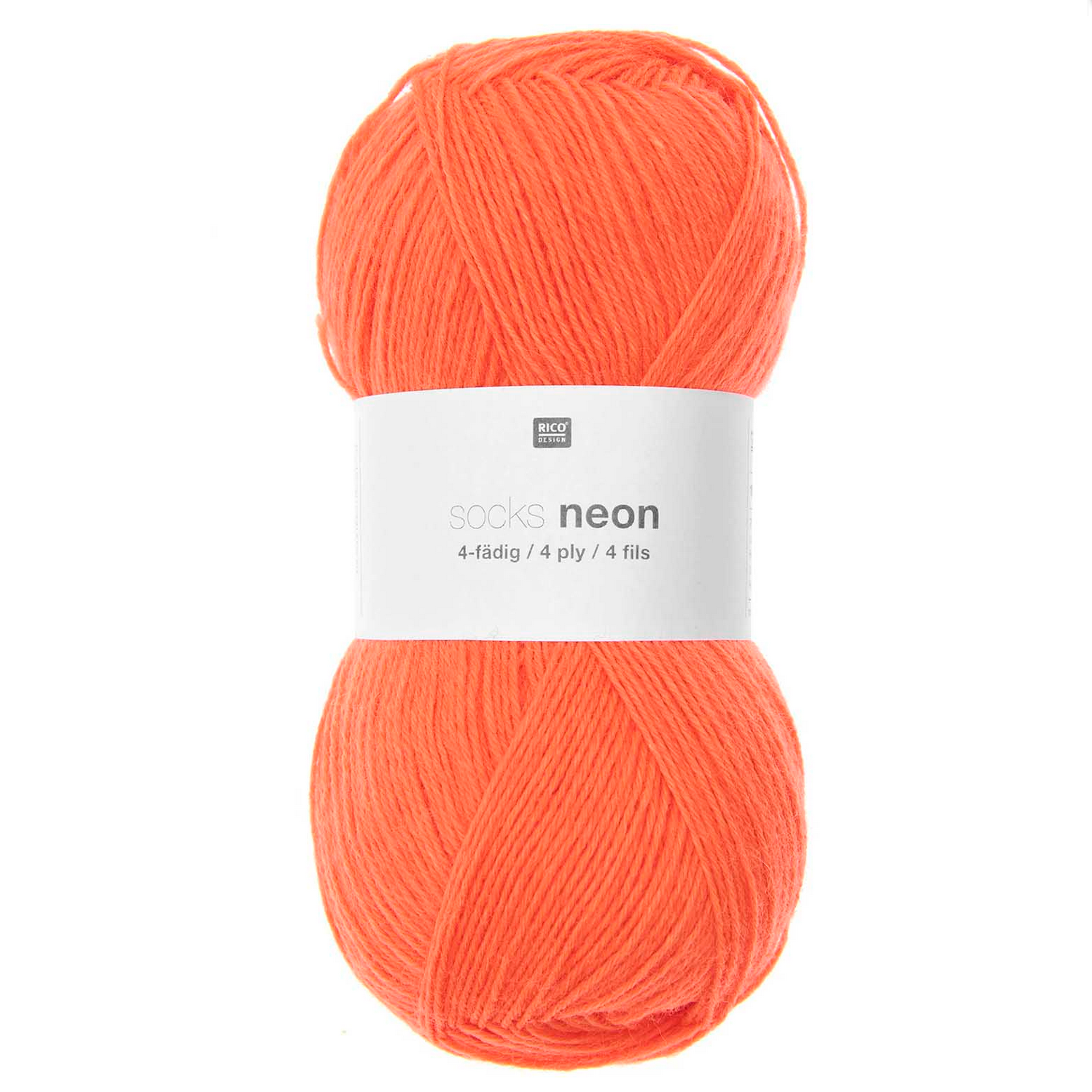 Neon 4 ply Sock Yarn : Neon Orange (D)