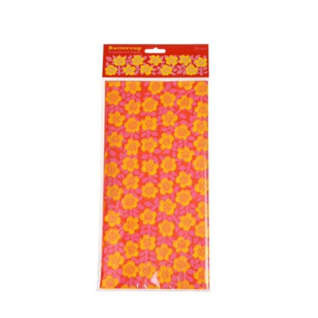 30 Flowery sheets Greaseproof Paper - Buttercup
