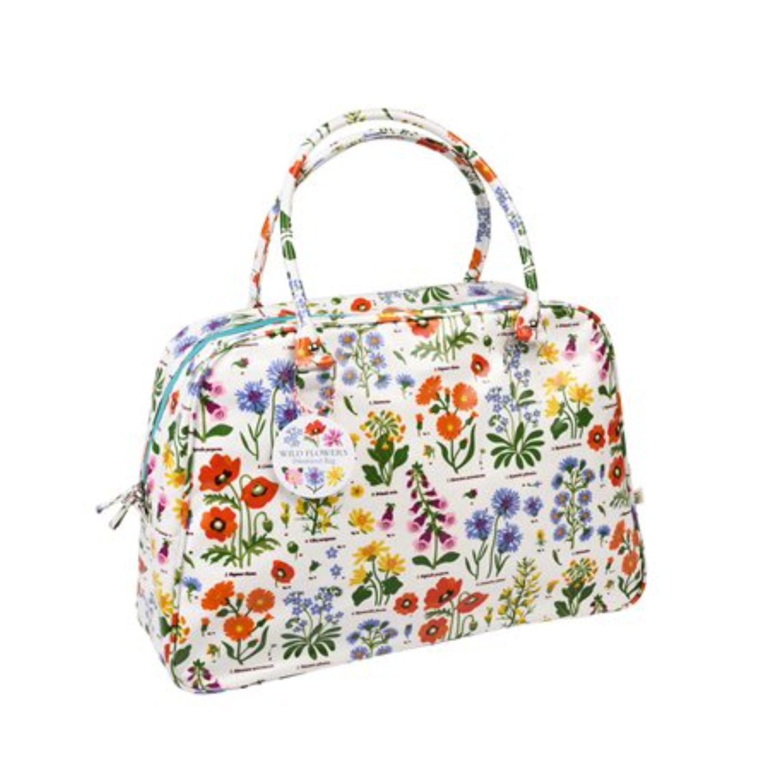 Oilcloth Knitting Craft or Overnight Bag - Wild Flowers