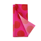Tissue Paper : 10 sheets : Red on Pink Large Spots