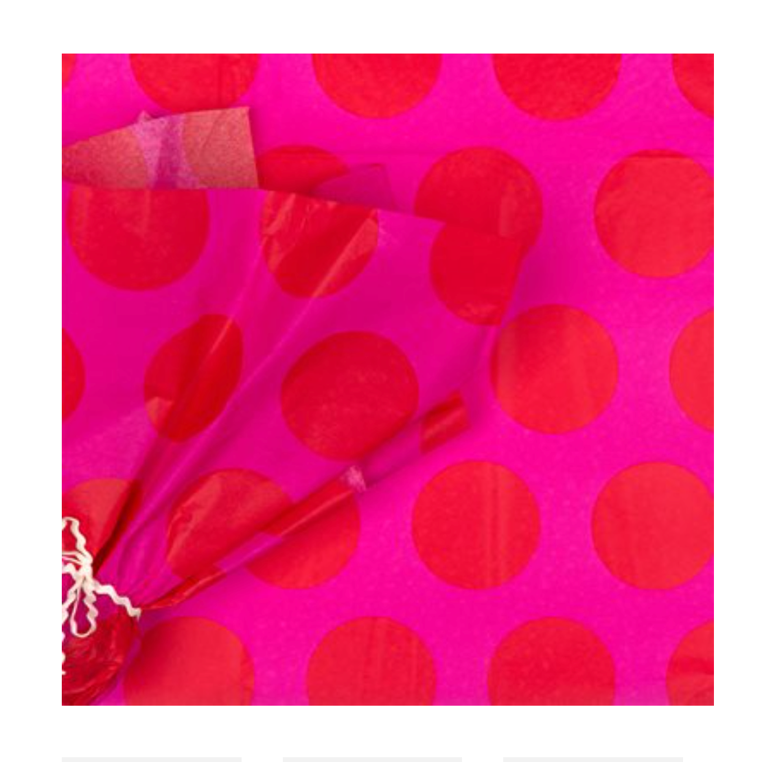 Tissue Paper : 10 sheets : Red on Pink Large Spots