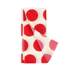 Tissue Paper : 10 sheets : Red on White Large Spots