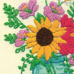 Floral Jar Crewel Hoop Embroidery Kit