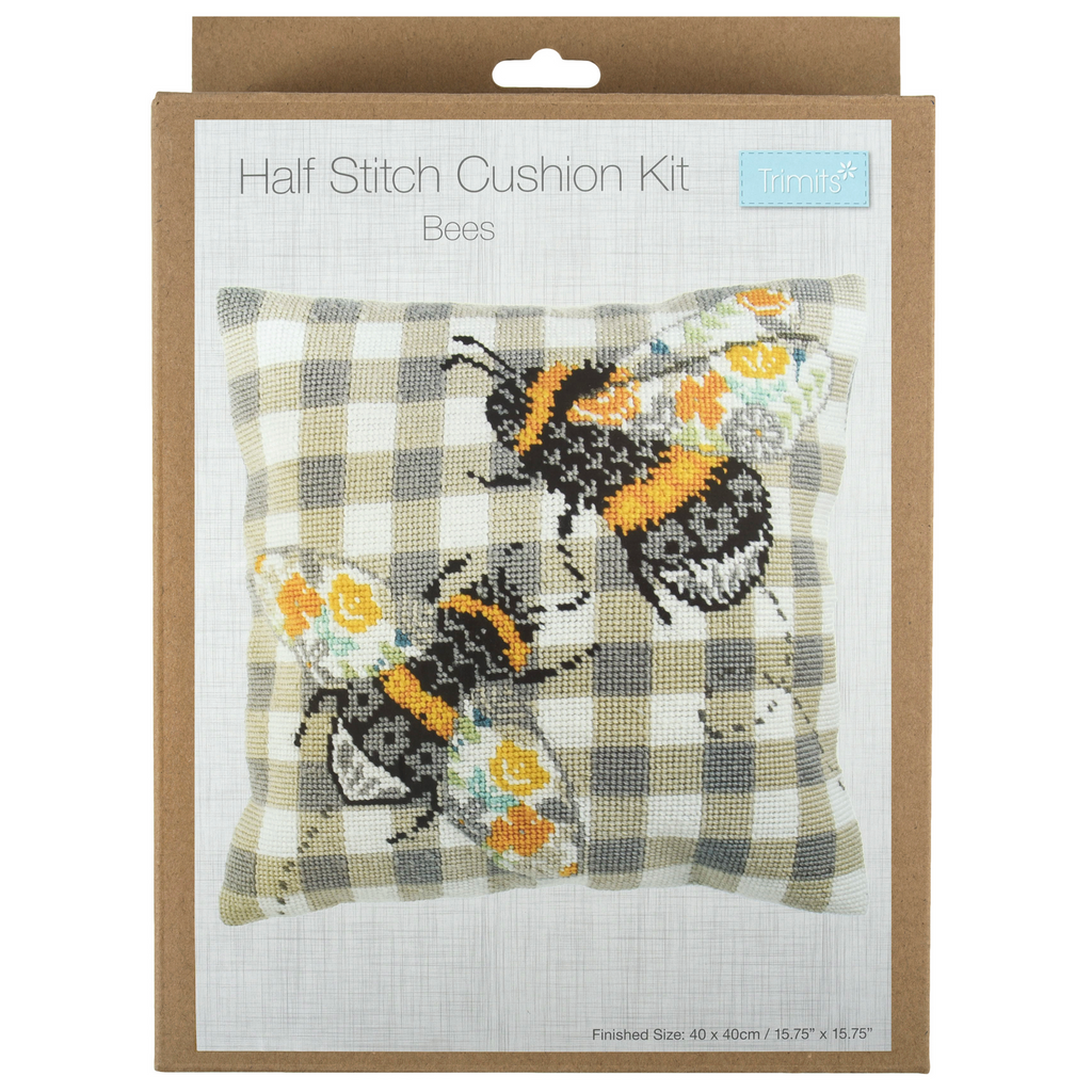 Half Cross Stitch / Tapestry Kit : Cushion : Bees