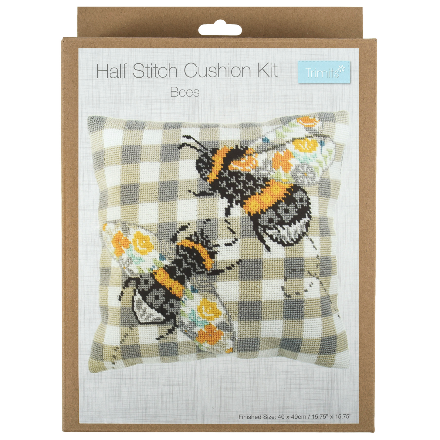 Half Cross Stitch / Tapestry Kit : Cushion : Bees