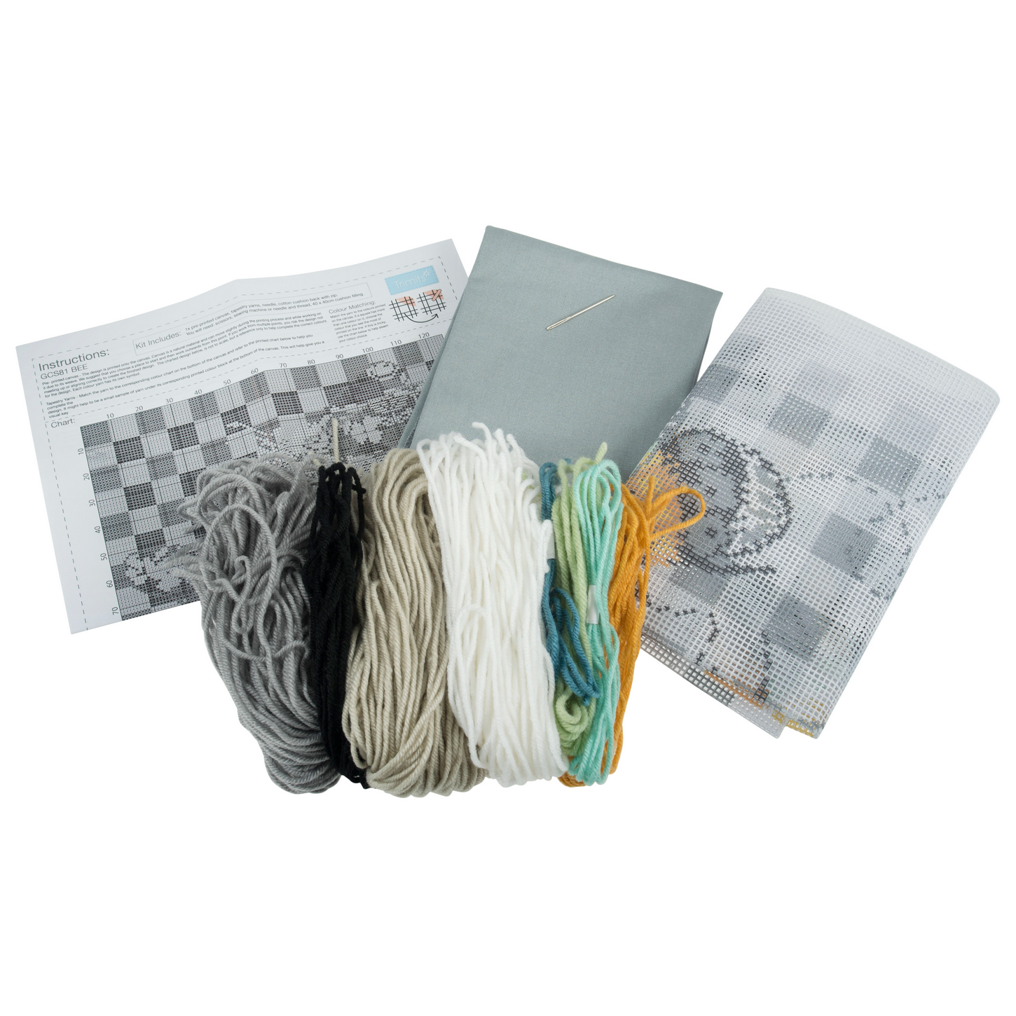 Half Cross Stitch / Tapestry Kit : Cushion : Bees