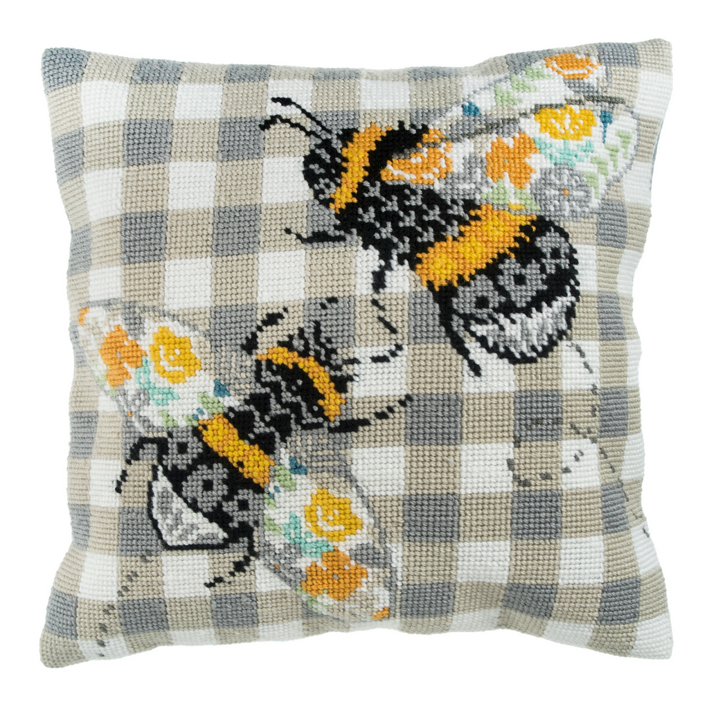 Half Cross Stitch / Tapestry Kit : Cushion : Bees