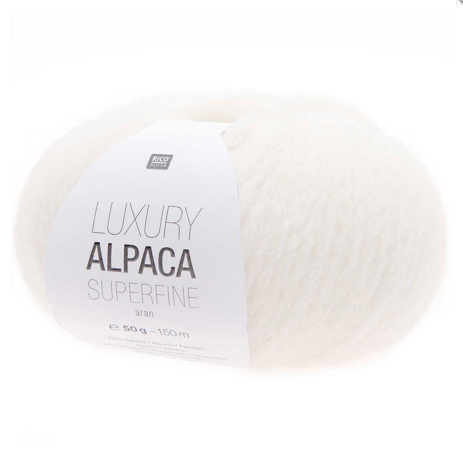Rico Luxury Alpaca Superfine Aran 50g 001 Cream