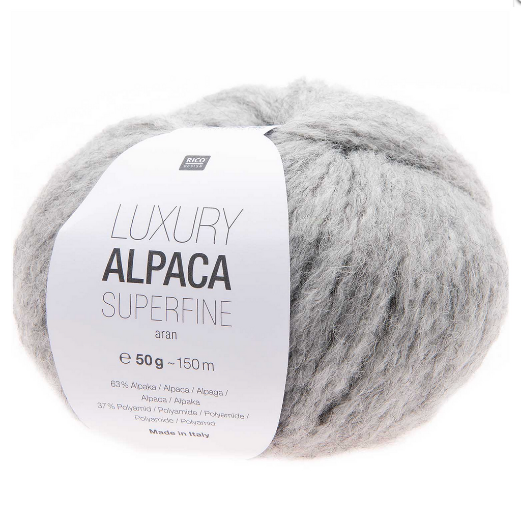 Rico Luxury Alpaca Superfine Aran 50g 003 Light grey
