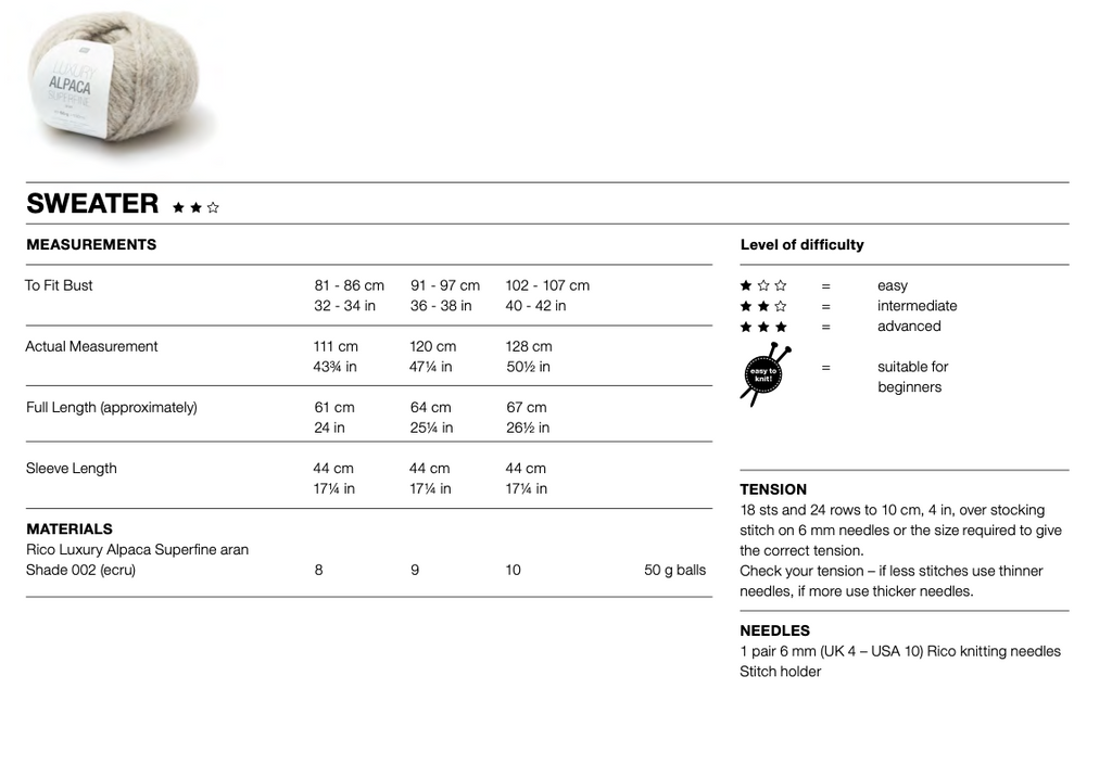 Rico Womens Jumper 818 : Luxury Alpaca Superfine Aran