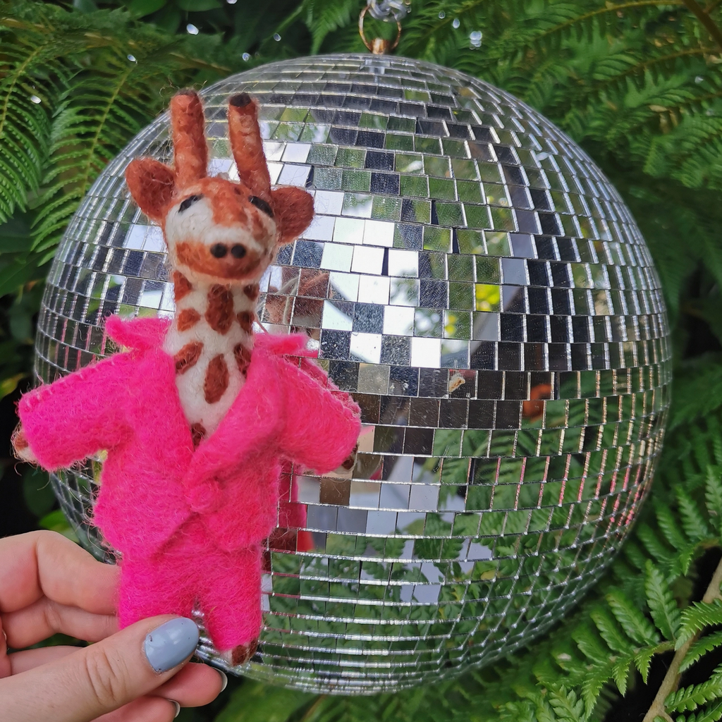 Gregory the Giraffe : Handmade Biodegradable Felt Hanging Decoration