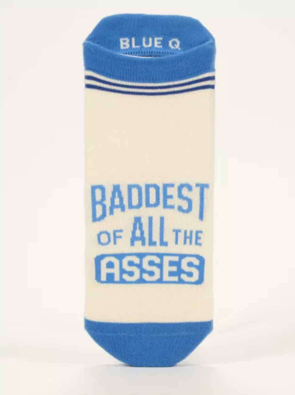 Baddest of All the Asses Trainer Socks Womens S-M