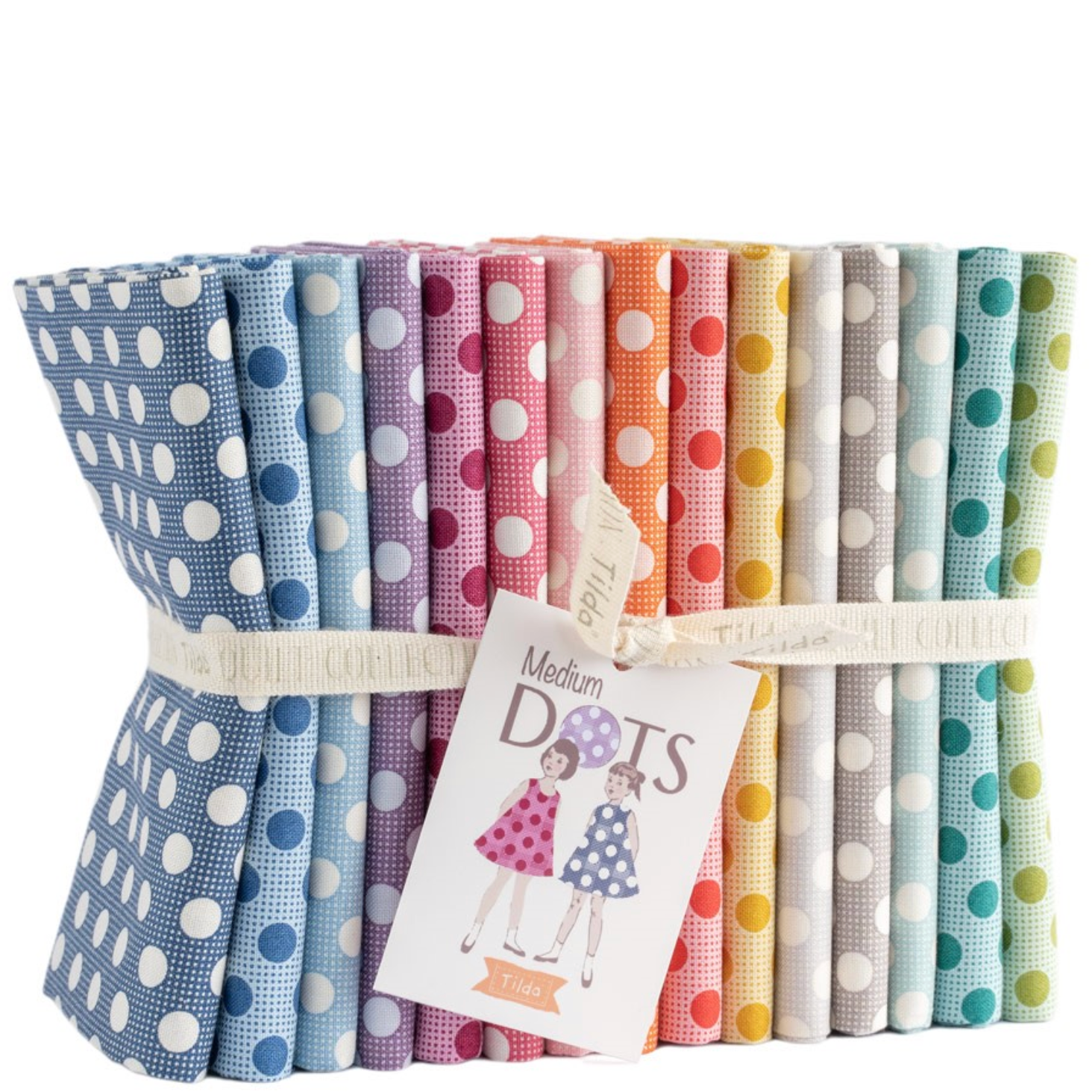 Tilda Fabric : Fat Quarters : Medium Dots: 50 x 55cm: Bundle of 15