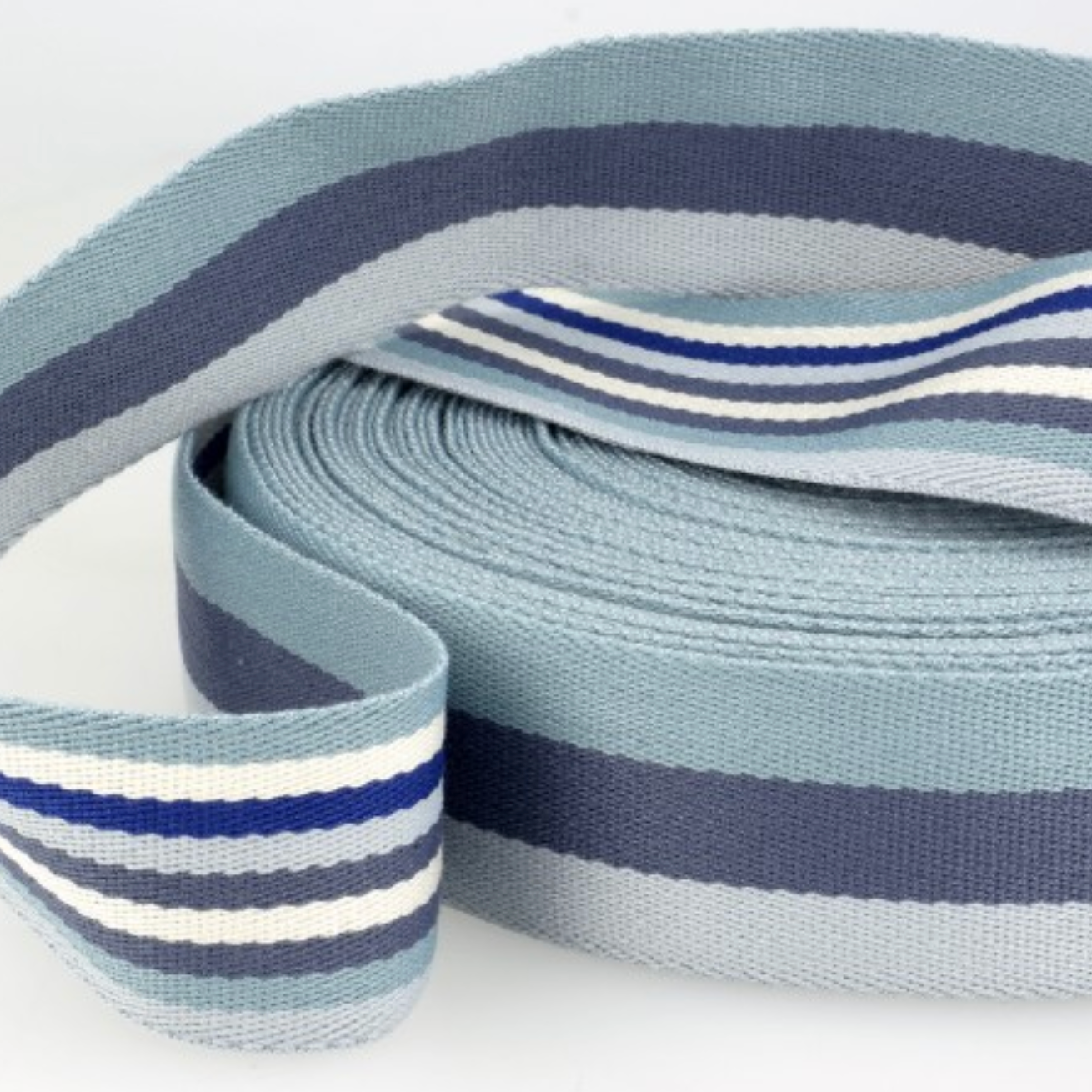 Double Sided Striped Webbing : 021 Blue