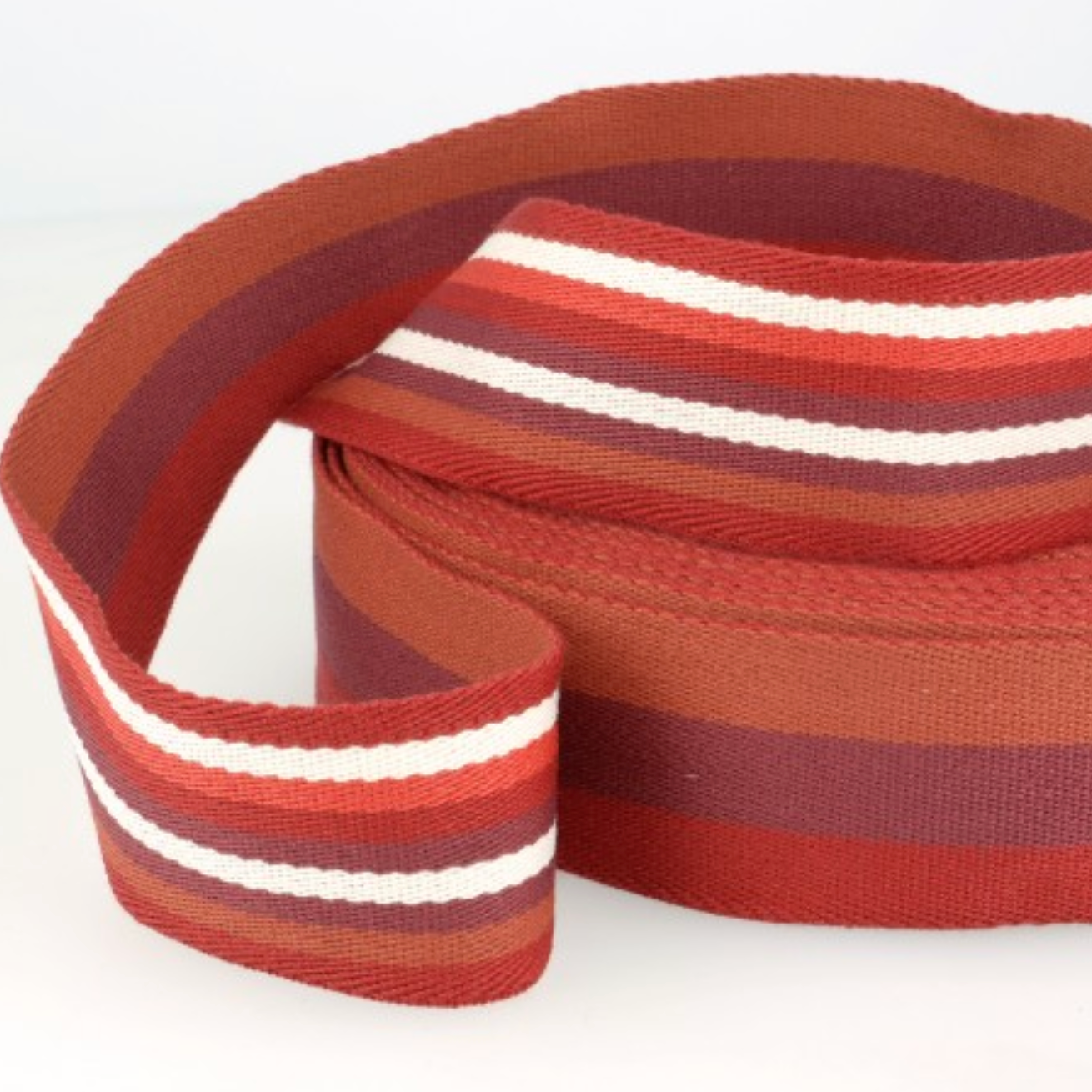 Double Sided Striped Webbing : 072 Red