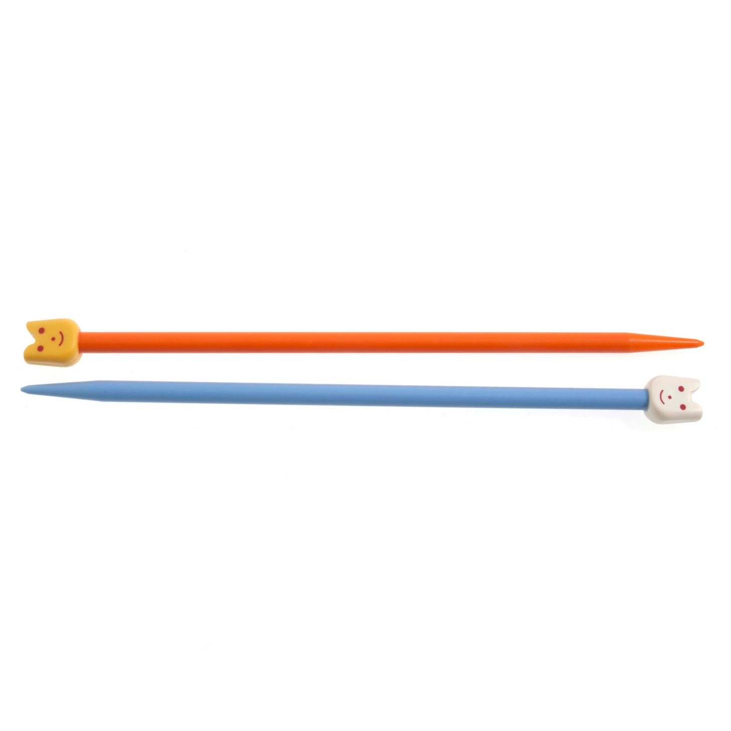 Kids Knitting Needles 18cm x 6mm : Pony Orange & Blue