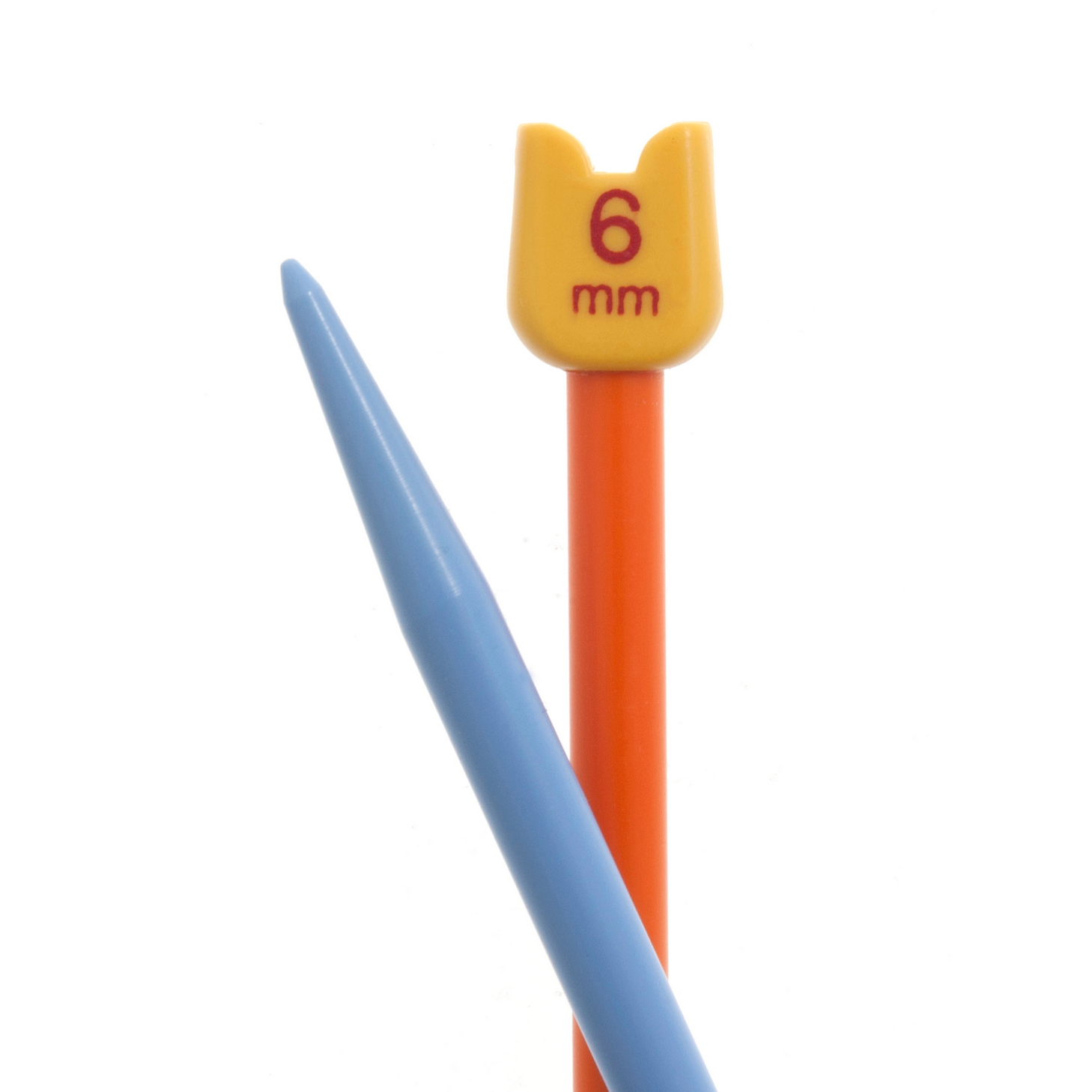 Kids Knitting Needles 18cm x 6mm : Pony Orange & Blue