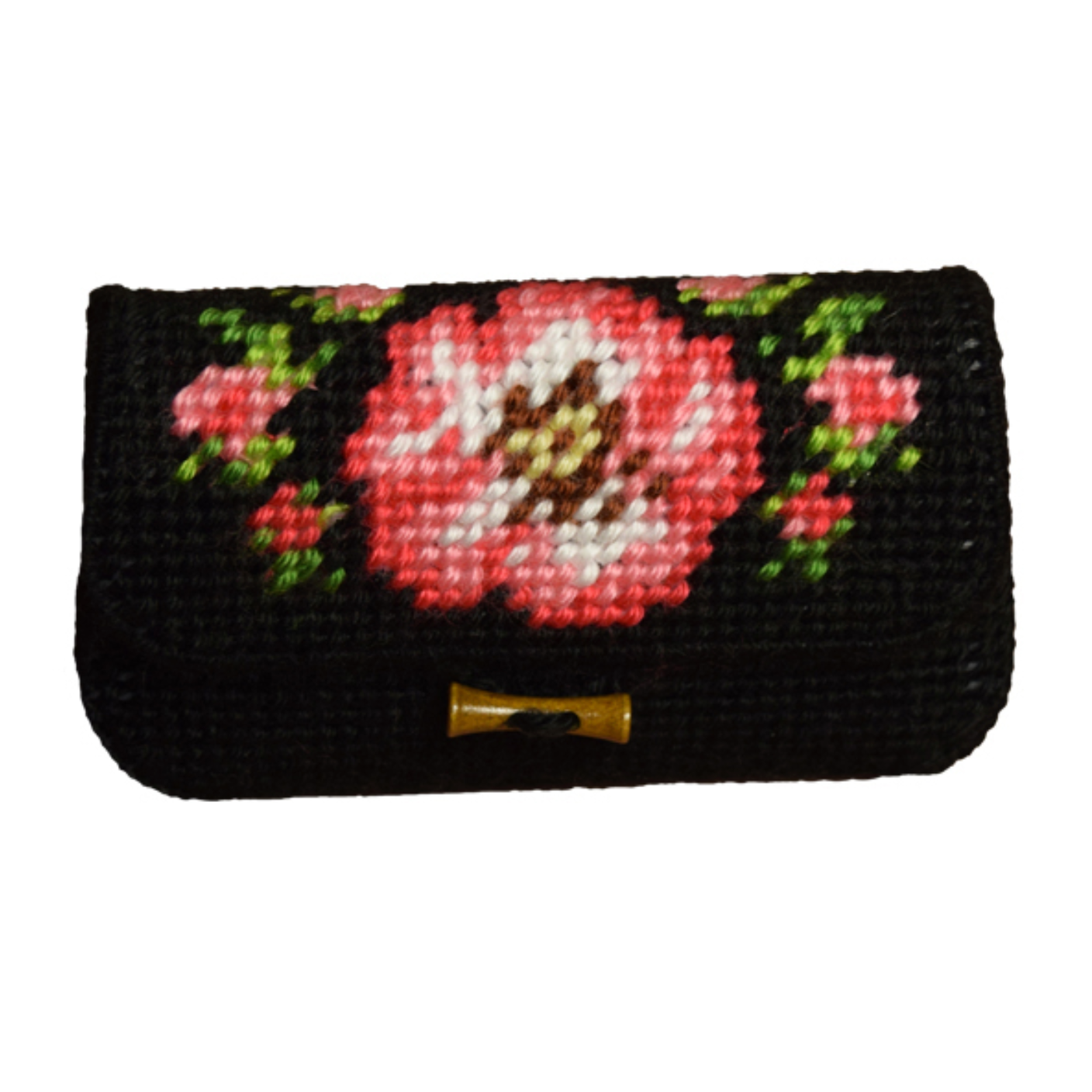 Counted Needlepoint Hlf Stitch Kit : Clutch Bag Wild Rose