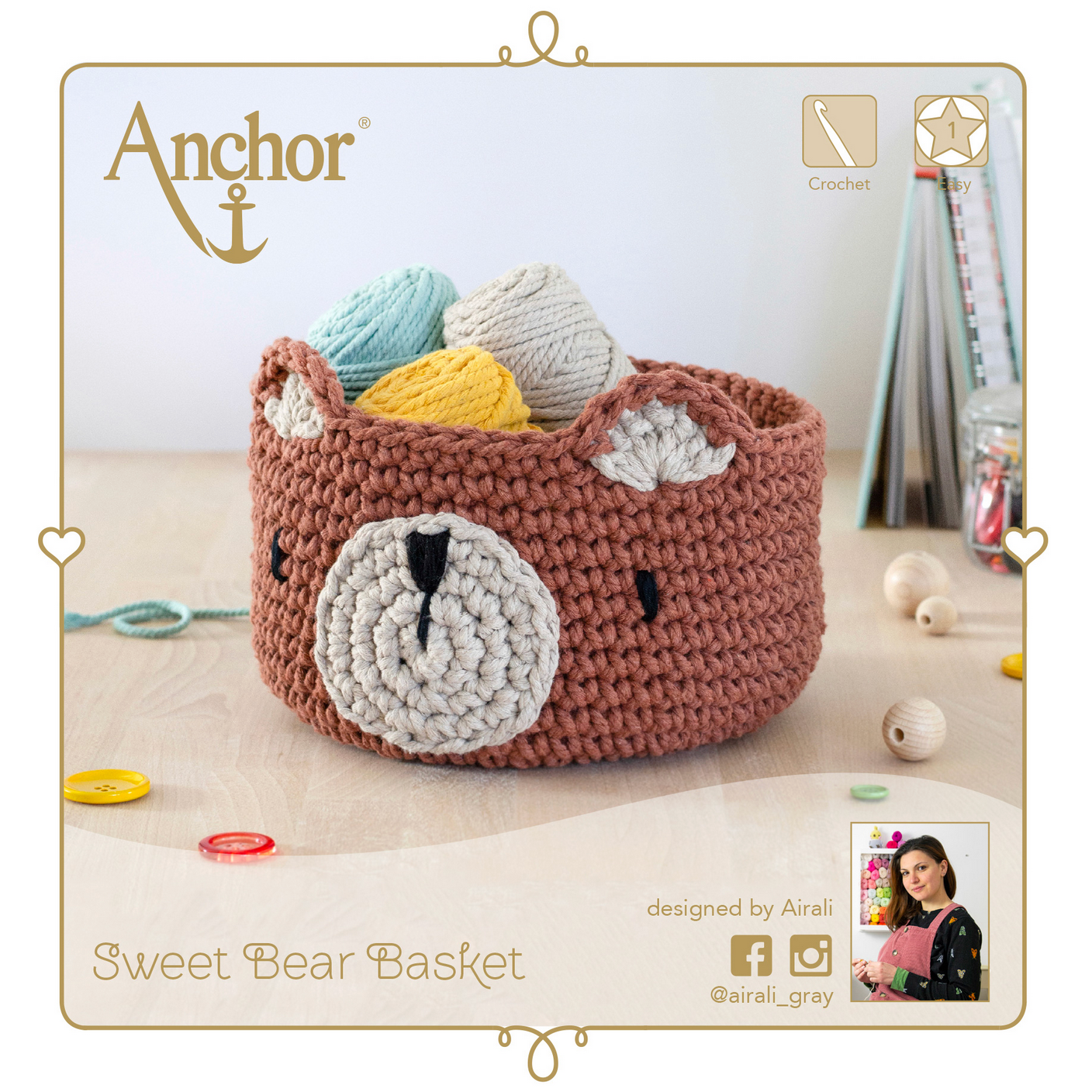 Recycled Yarn Crochet Kit: Bear Basket