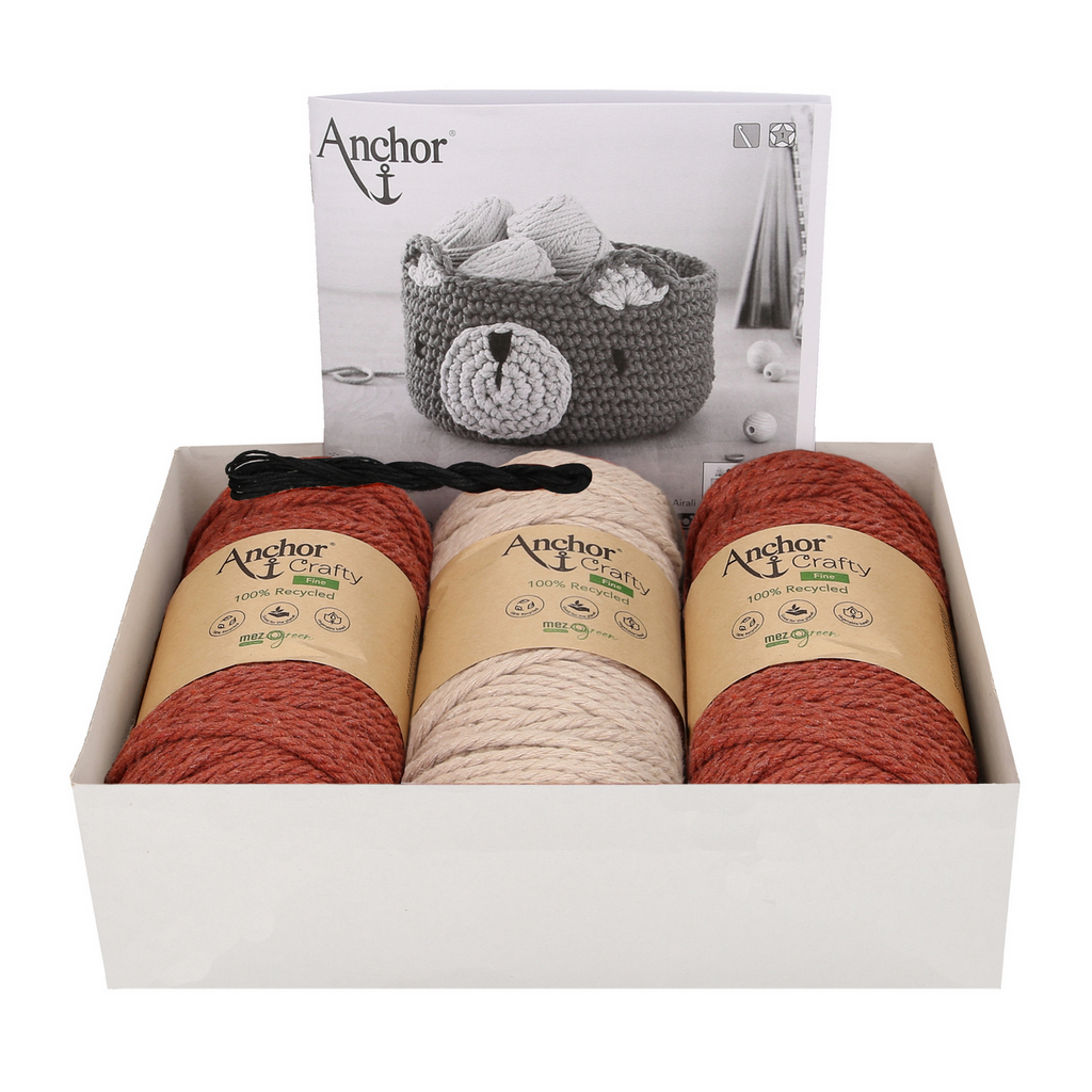 Recycled Yarn Crochet Kit: Bear Basket