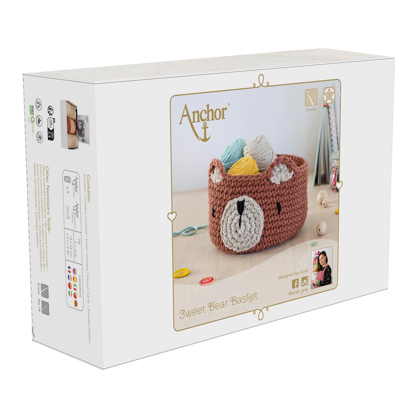 Recycled Yarn Crochet Kit: Bear Basket