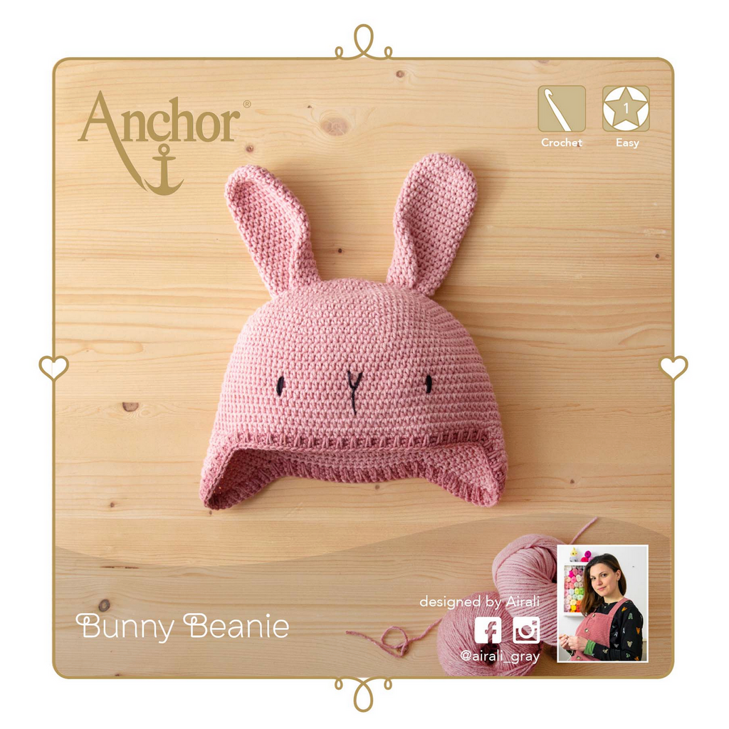 Crochet Kit Baby / Toddler Beanie Hat : Bunny