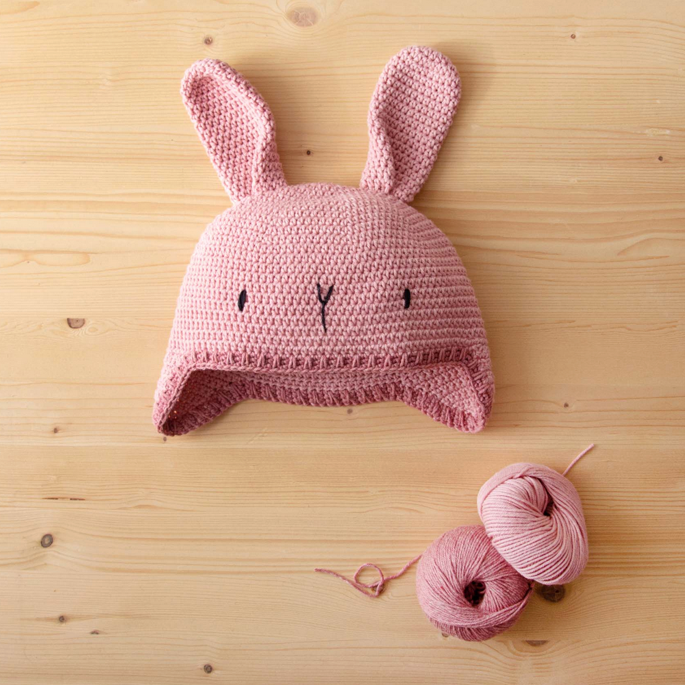 Crochet Kit Baby / Toddler Beanie Hat : Bunny