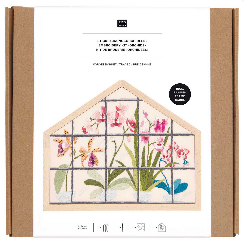 Embroidery Kit Traced : Orchids