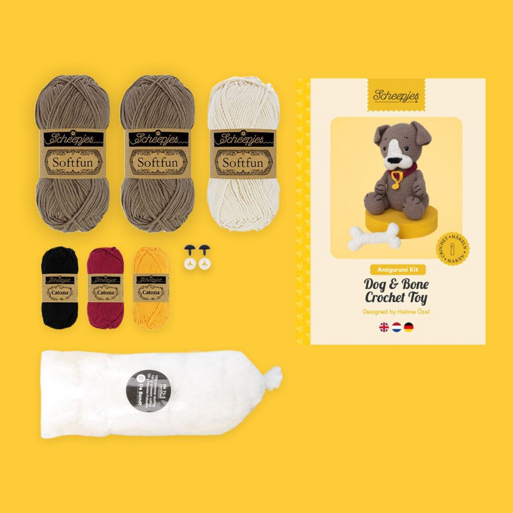 Scheepjes Amigurumi Crochet Kit : Dog & Bone