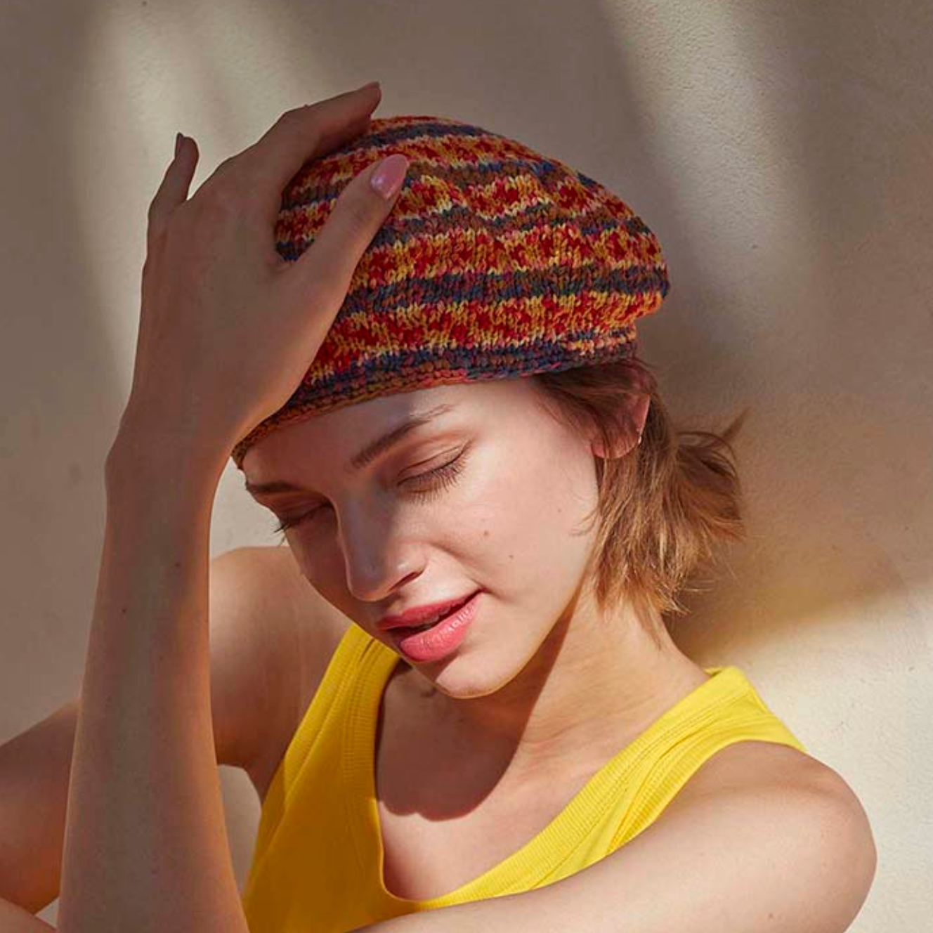 Stay Groovy : Beret Hat Knitting Pattern using ARTSY Yarn by Wool Addicts