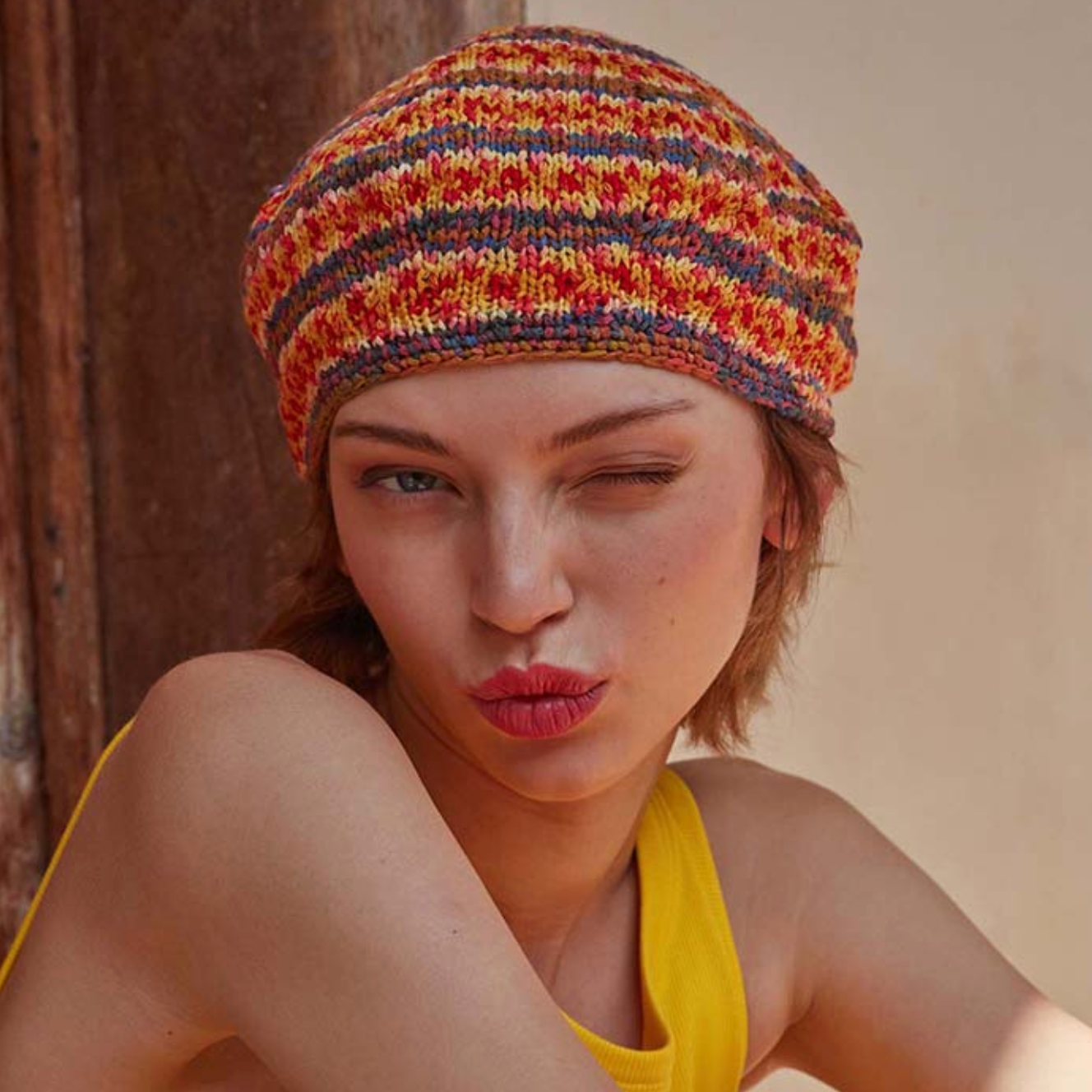 Stay Groovy : Beret Hat Knitting Pattern using ARTSY Yarn by Wool Addicts