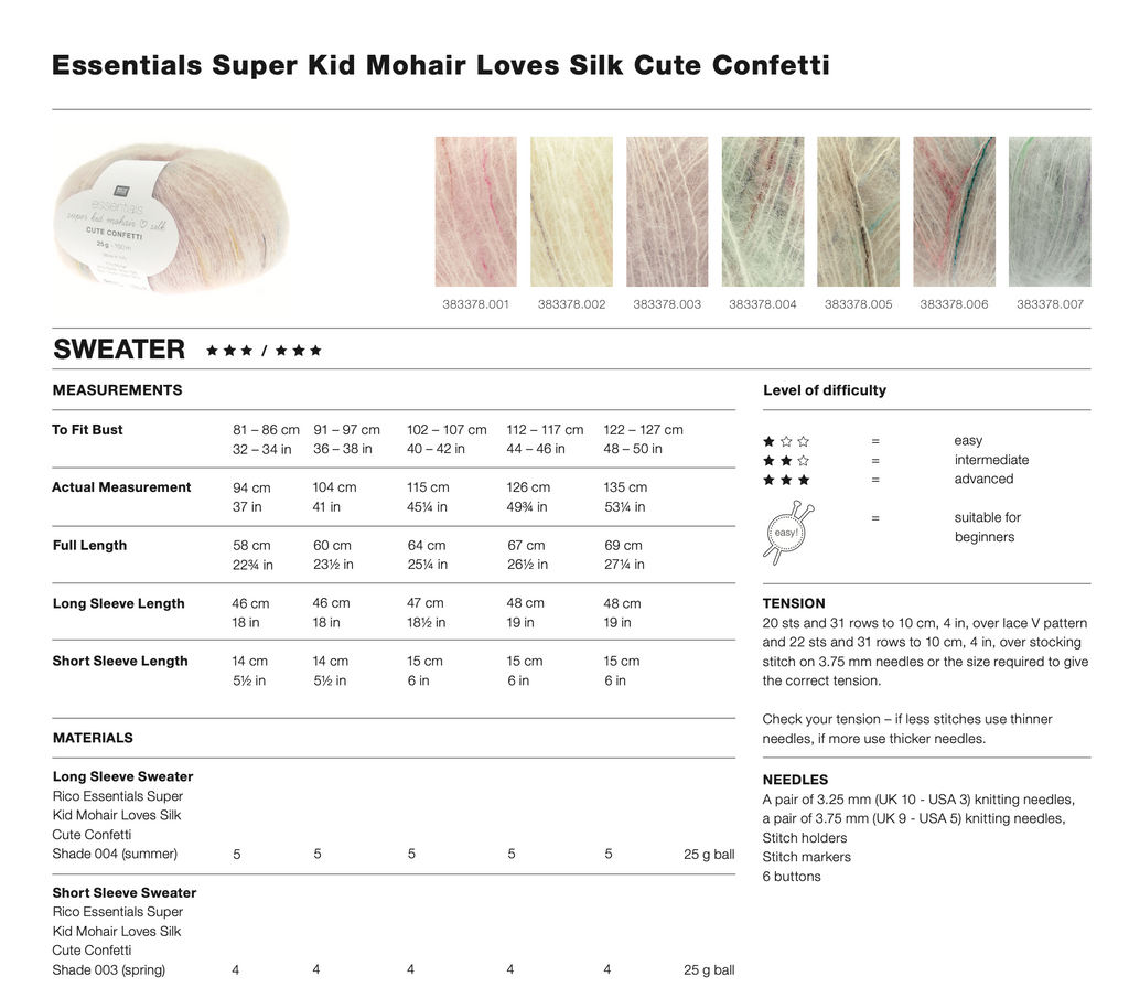 Super Kid Mohair Loves Silk Cute Confetti Pattern 1352 Sweater