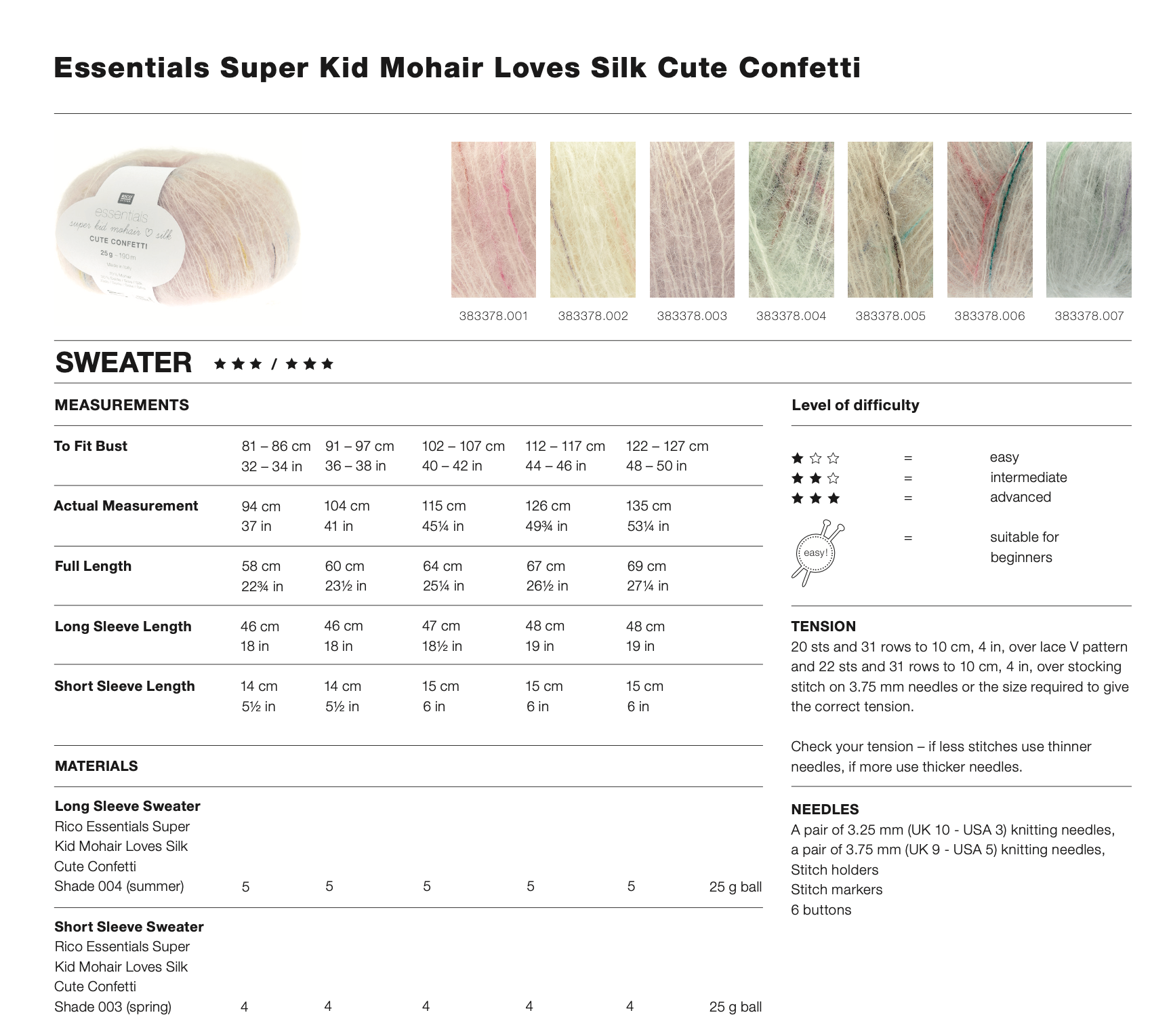 Super Kid Mohair Loves Silk Cute Confetti Pattern 1352 Sweater