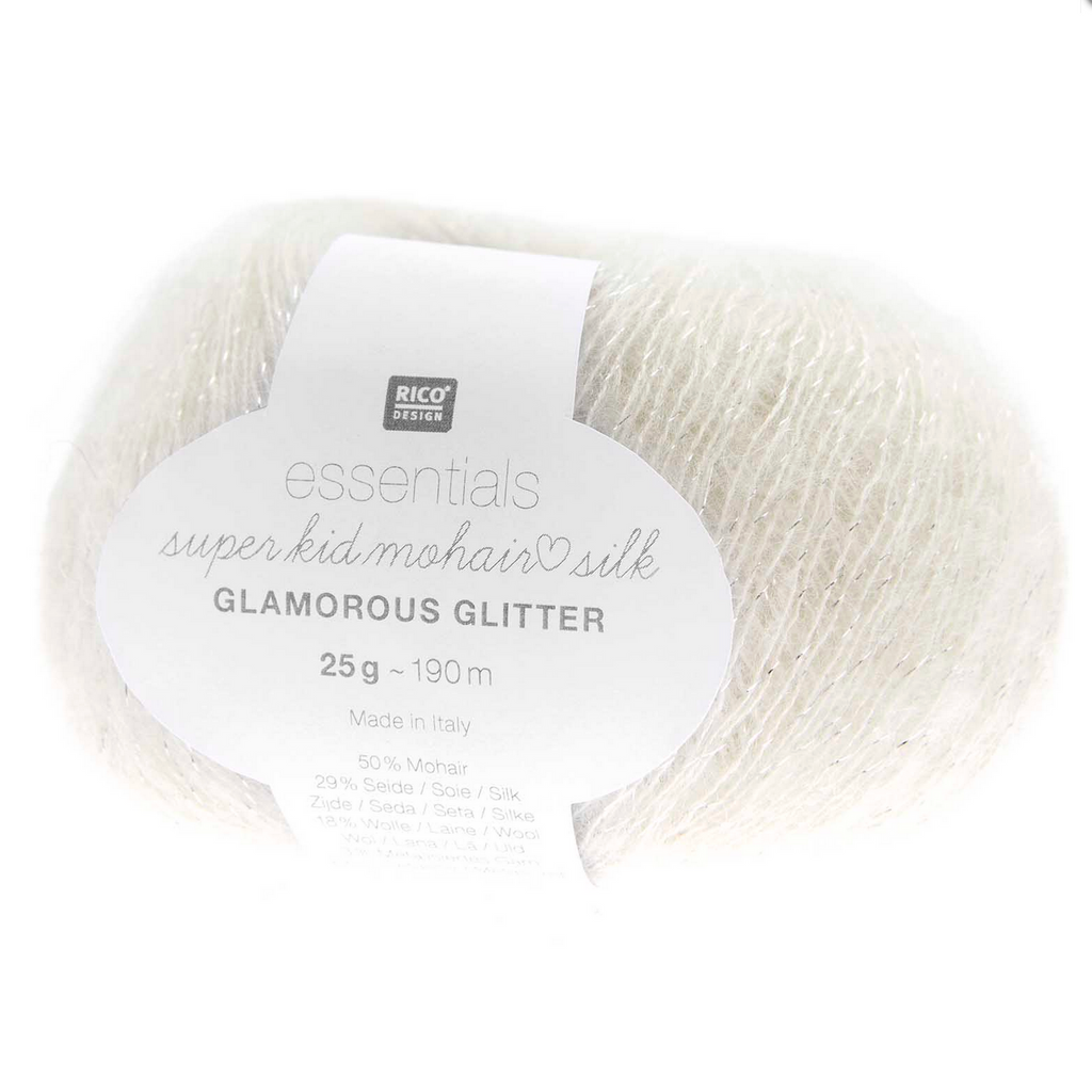 Rico Super Kid Mohair Loves Silk : Glamorous Glitter 001 Cream