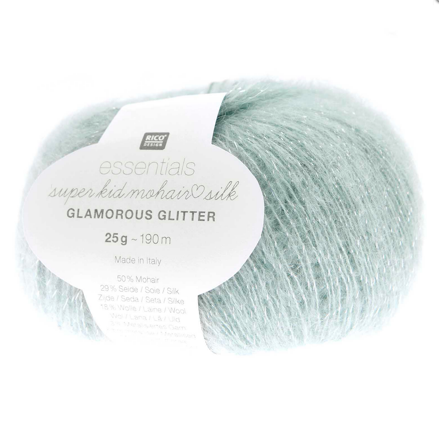 Rico Super Kid Mohair Loves Silk : Glamorous Glitter 005 Aqua