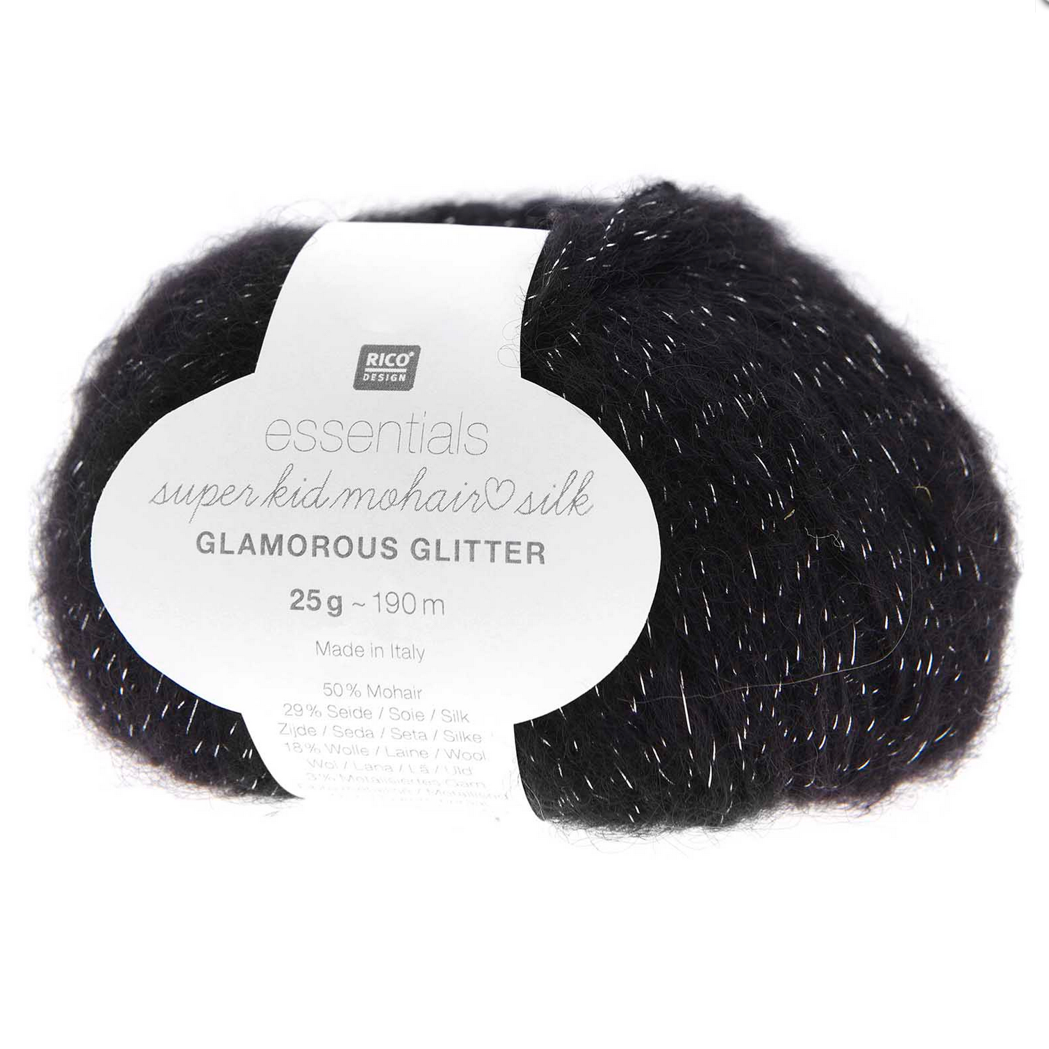 Rico Super Kid Mohair Loves Silk : Glamorous Glitter 006 Black