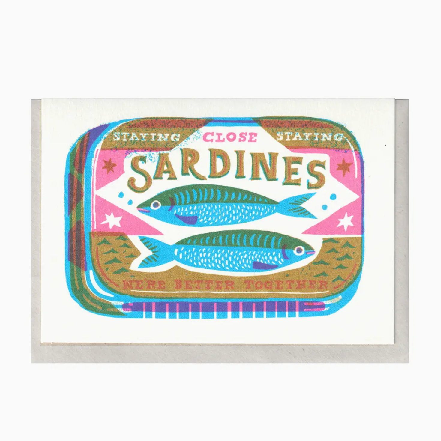 Staying Close Sardines Greetings Card