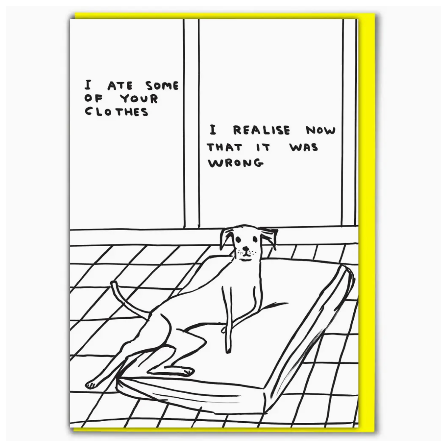 David Shrigley Greetings Card : Ate Your Clothes