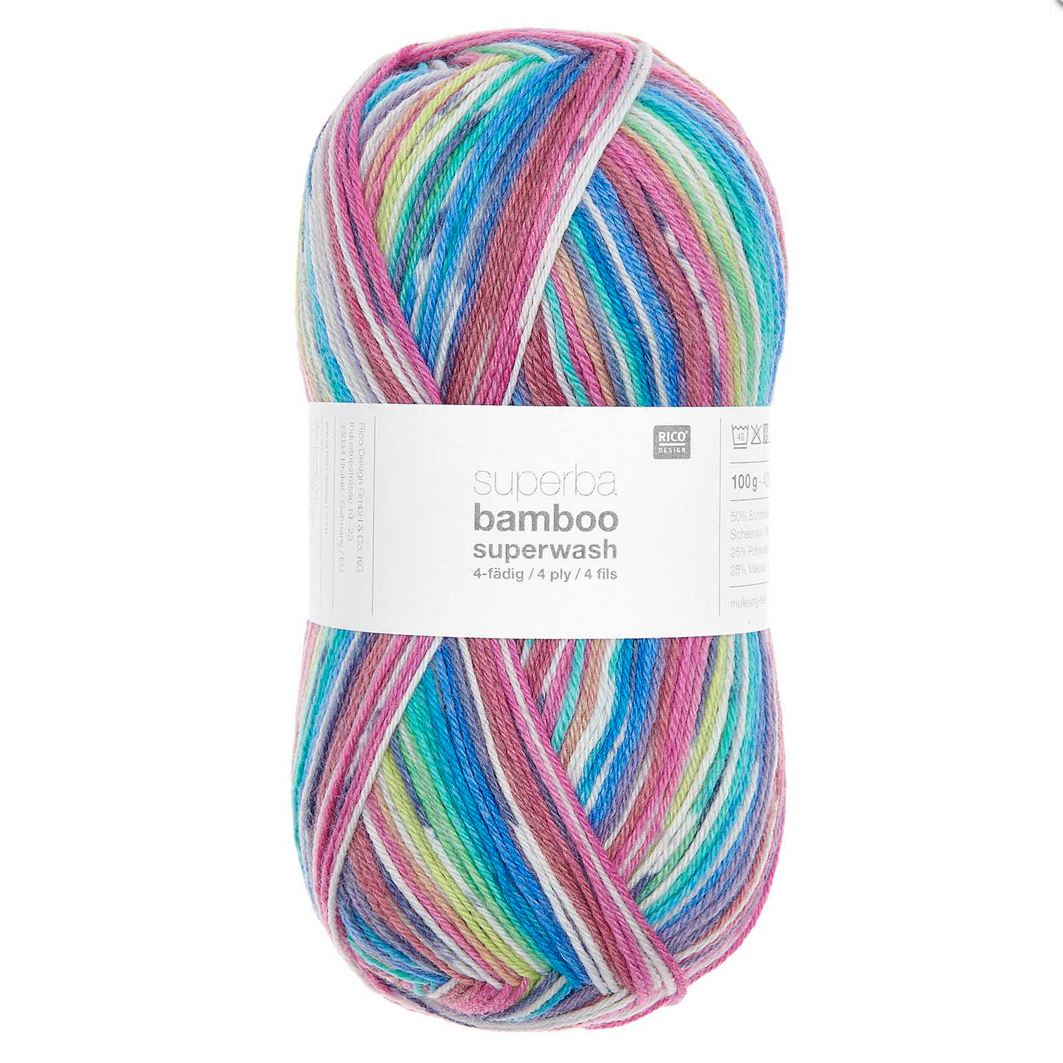 Superba Bamboo Sock Yarn : Rainbow Summer 059 (D)