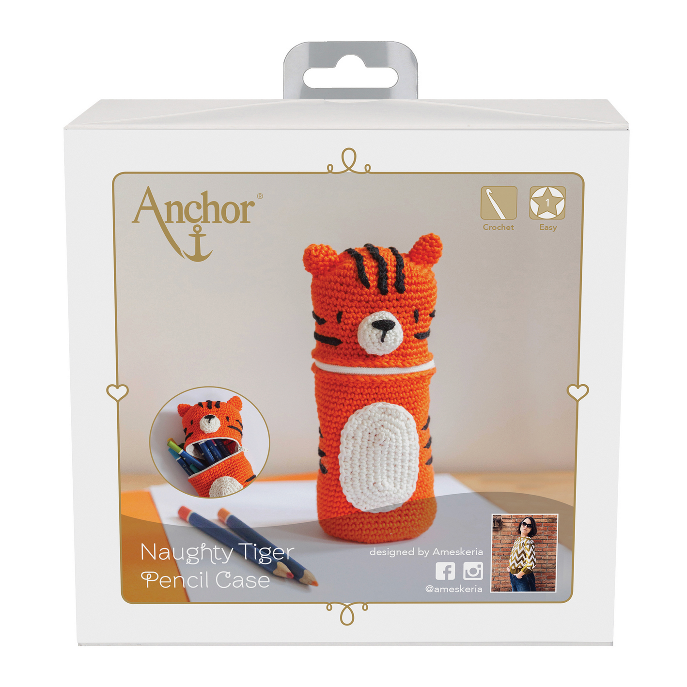 Crochet Kit Pencil Case : Tiger