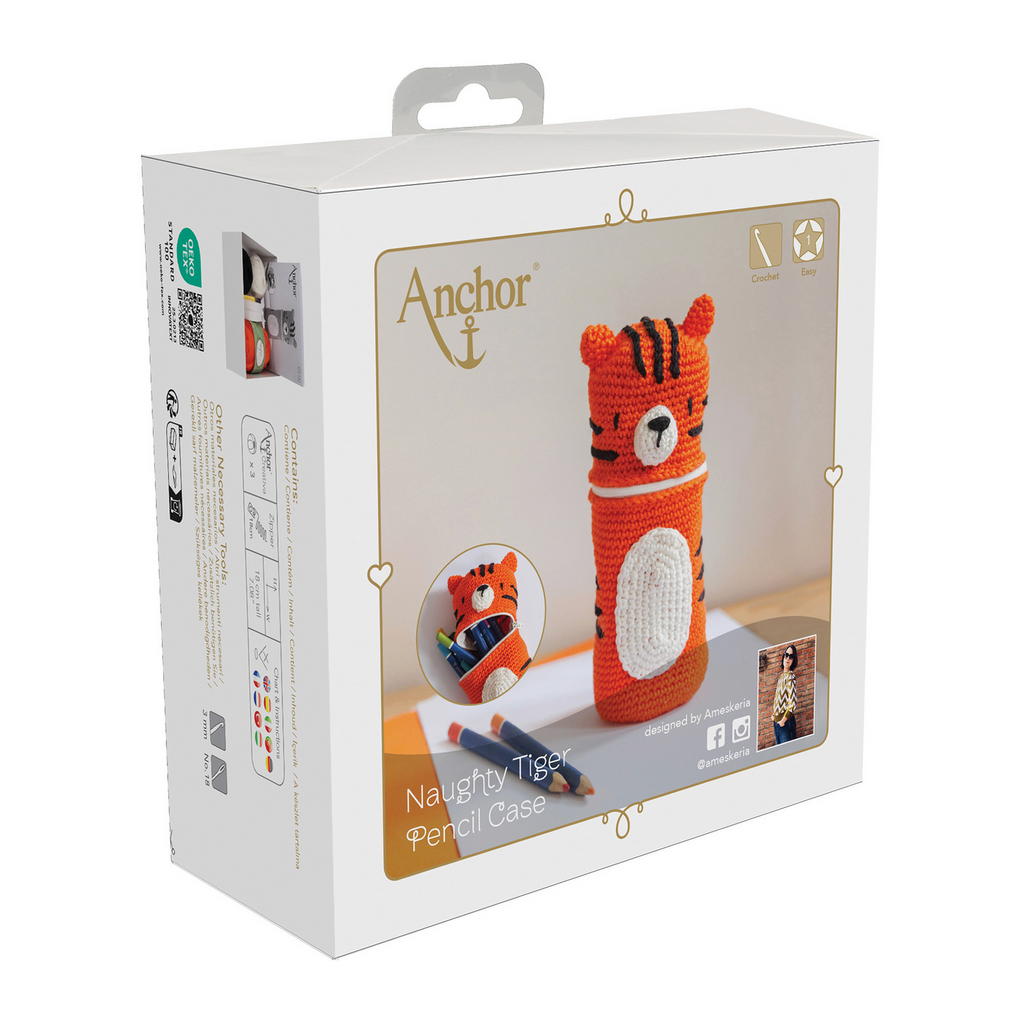 Crochet Kit Pencil Case : Tiger