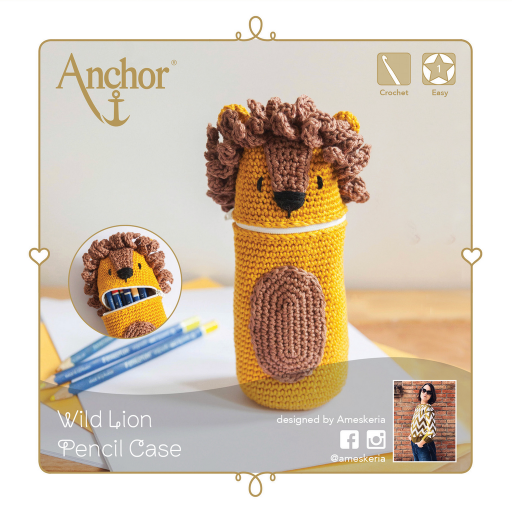 Crochet Kit Pencil Case : Lion
