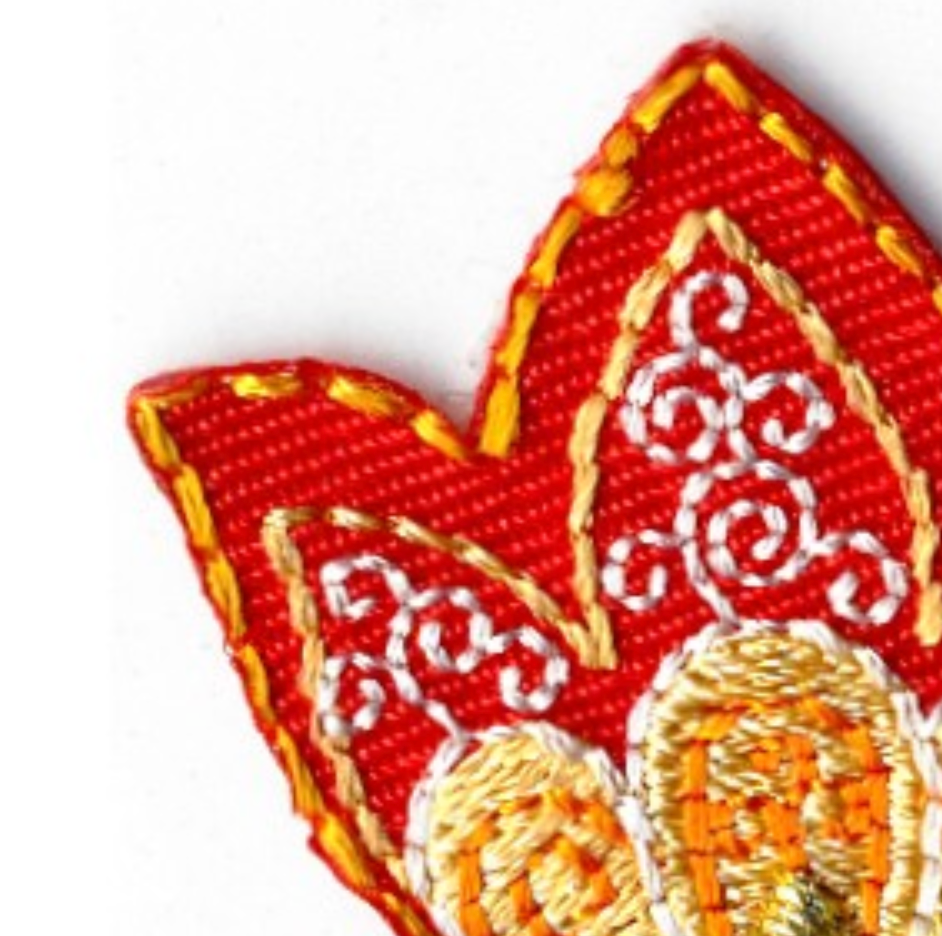 Embroidered Tulip Red : Iron On Patch Motif